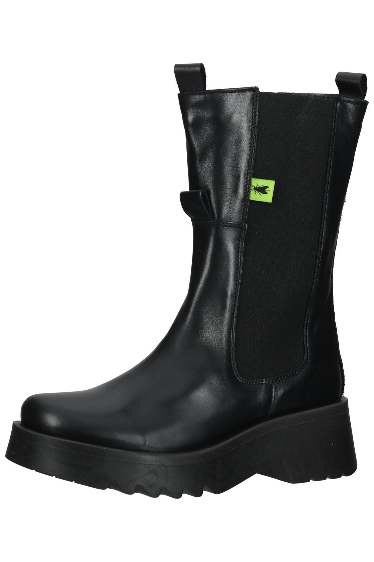 Fly London Stiefel Schwarz Flacher Absatz Fast ausverkauft
