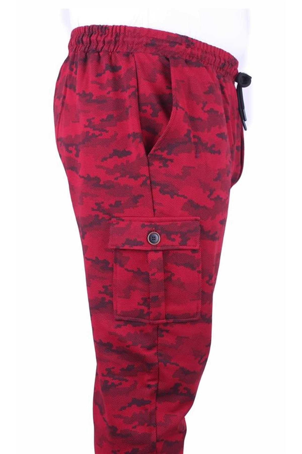 Starbattal Battal Beden 2ip Likralı Eşofman Altı Honeycomb Camouflage 23502 Bordo görsel 3