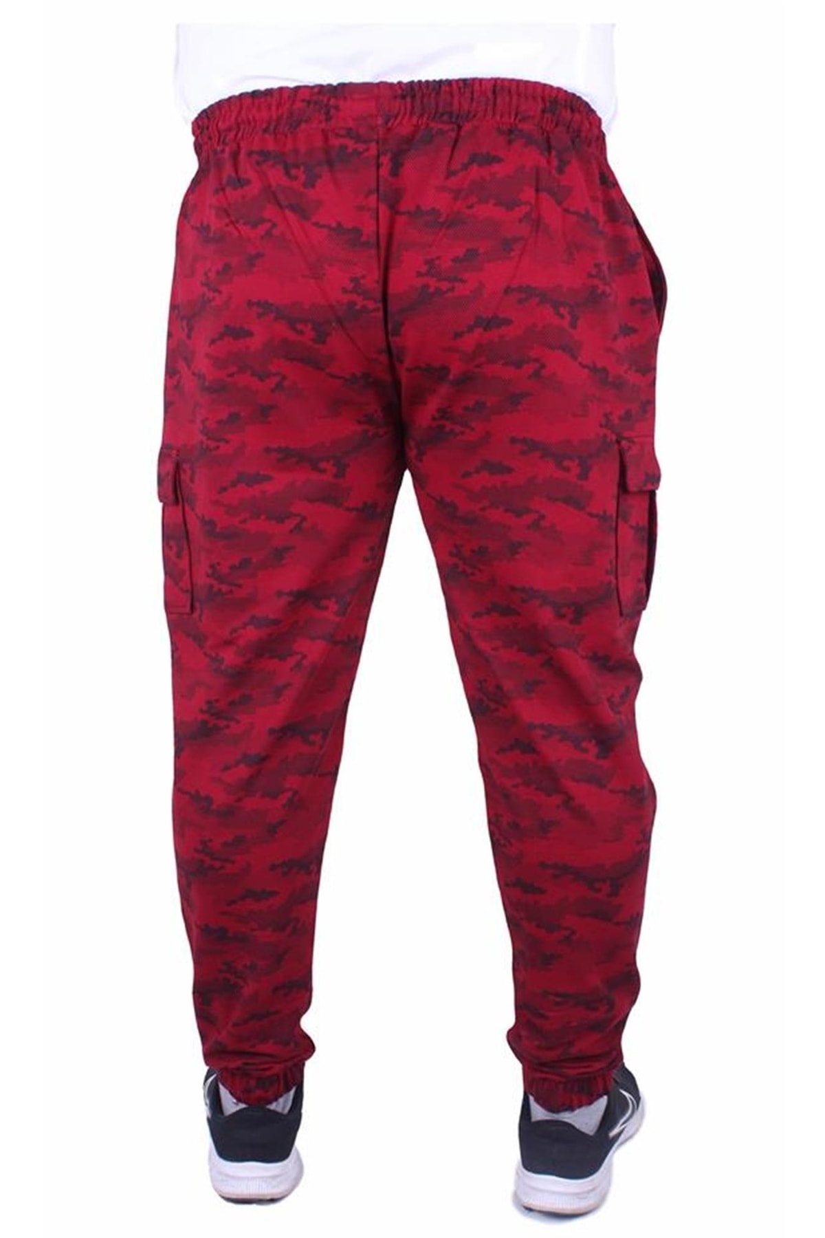Starbattal Battal Beden 2ip Likralı Eşofman Altı Honeycomb Camouflage 23502 Bordo görsel 5