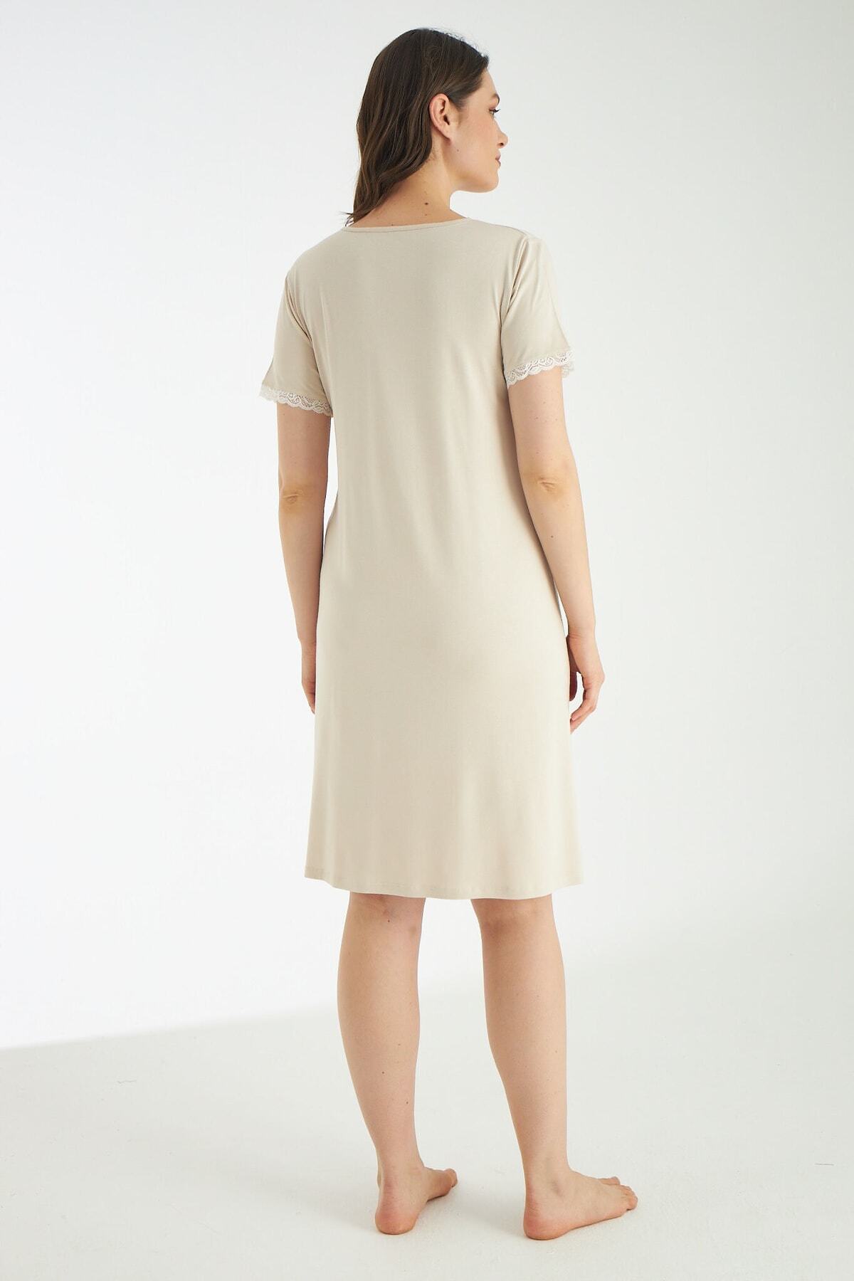 Miss Dünya Lissa Dantel Detaylı Hamile Ve Lohusa Gecelik Takımı fotoğrafı 7 (önizleme)