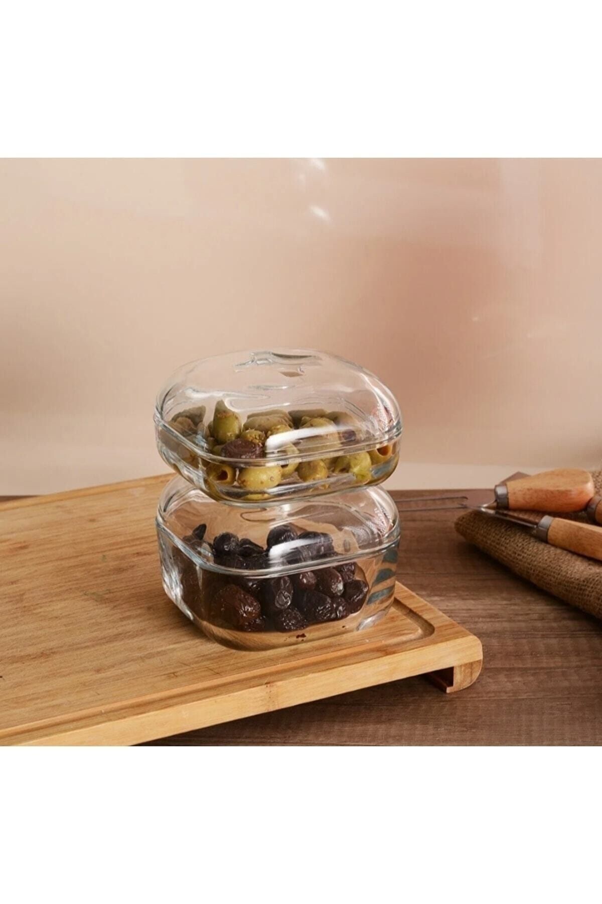 Paşabahçe-Breakfast Container with Lid - 3-Piece Multi-Purpose Glass Storage Container 96888 3