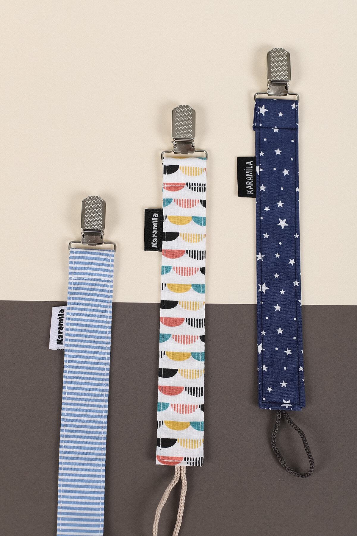 KARAMİLA 3’lü Set Bebek Emzik Askısı - Emzik Zinciri - Emzik Tutacağı fotoğrafı 2 (önizleme)