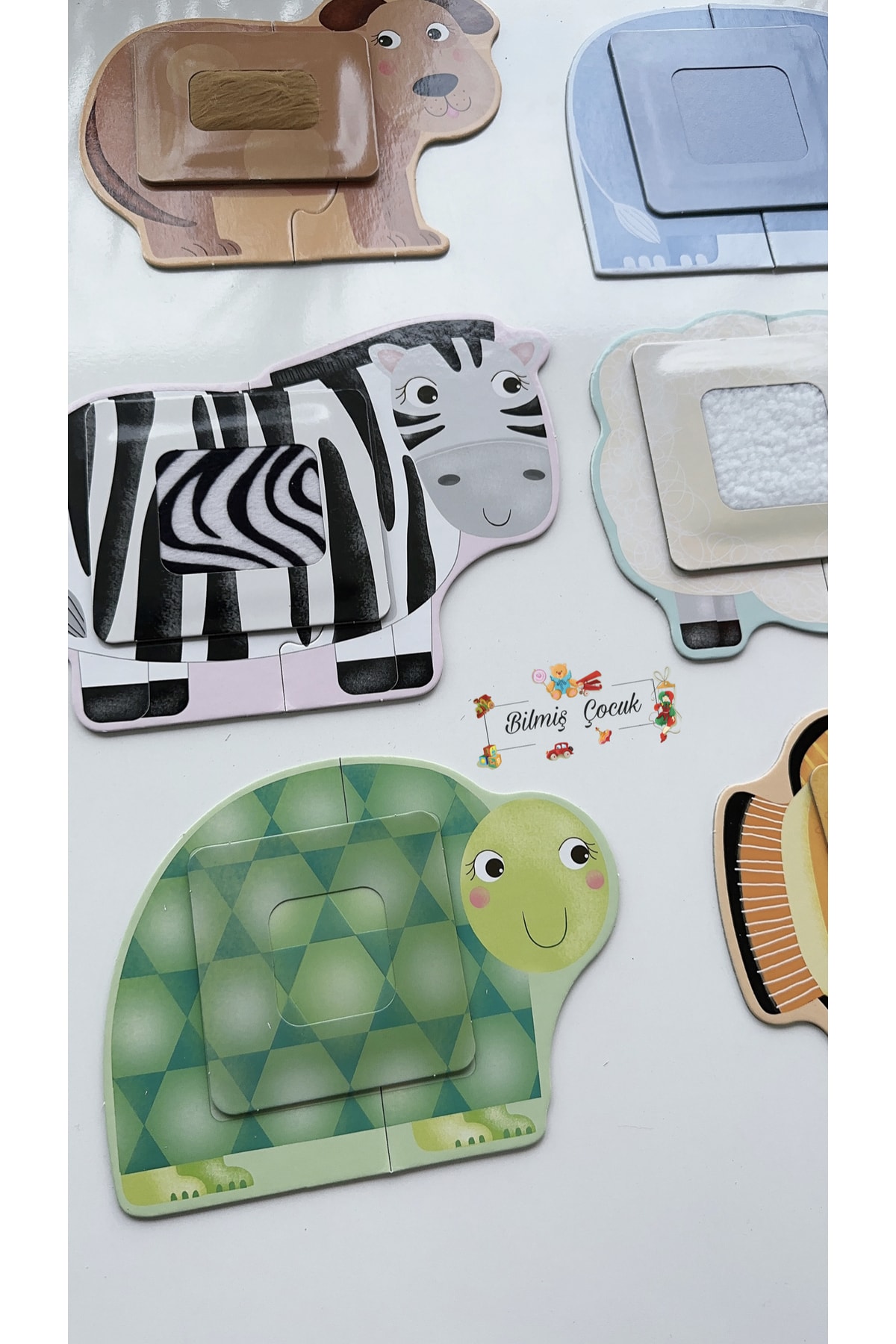 BİLMİŞ ÇOCUK Headu Tactile Montessori Puzzle Dokulu Hayvan 6 Figürlü Puzzle fotoğrafı 3 (önizleme)