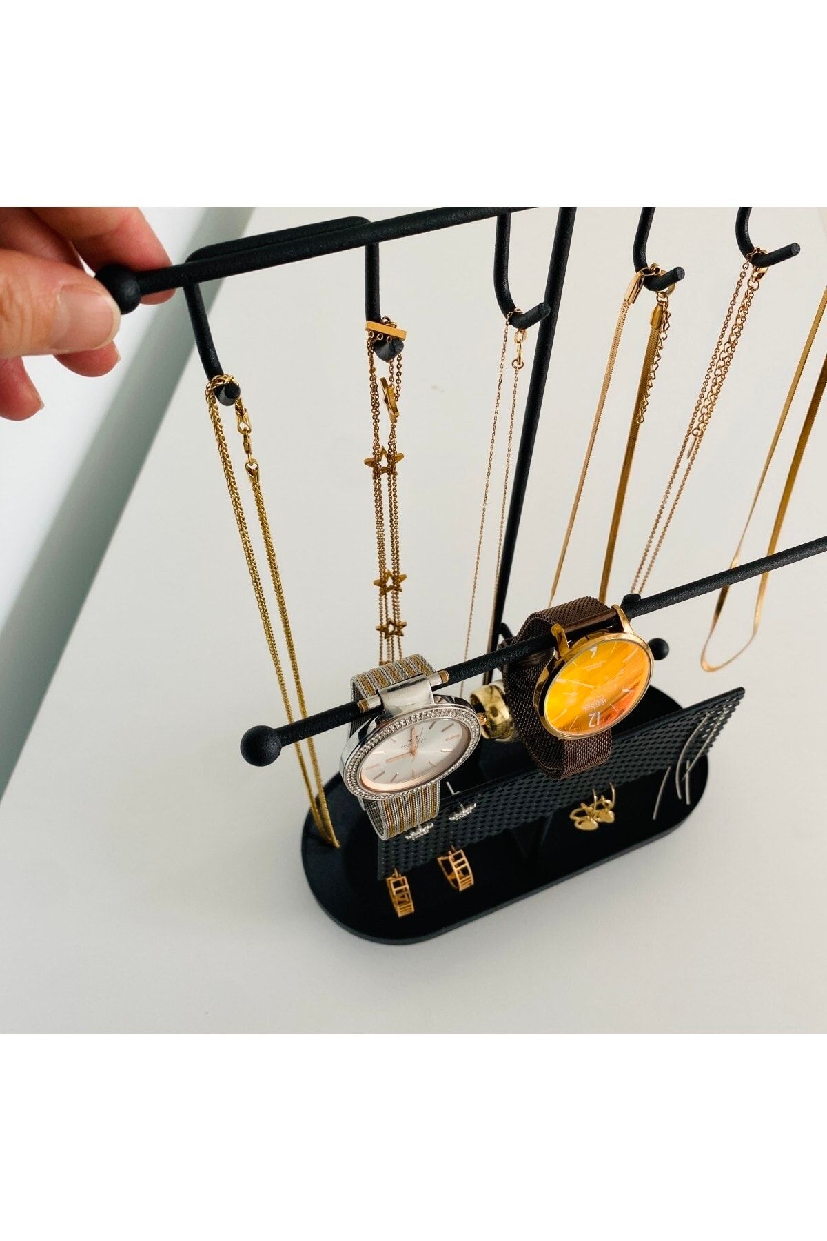 RENK YAPI RÜYASI Suport Pentru Brățară Mini Mute Butler, Negru Rezistent La Rugină Pentru Dressing, Calitate Bună, Fără Mizerie, Design Elegant -