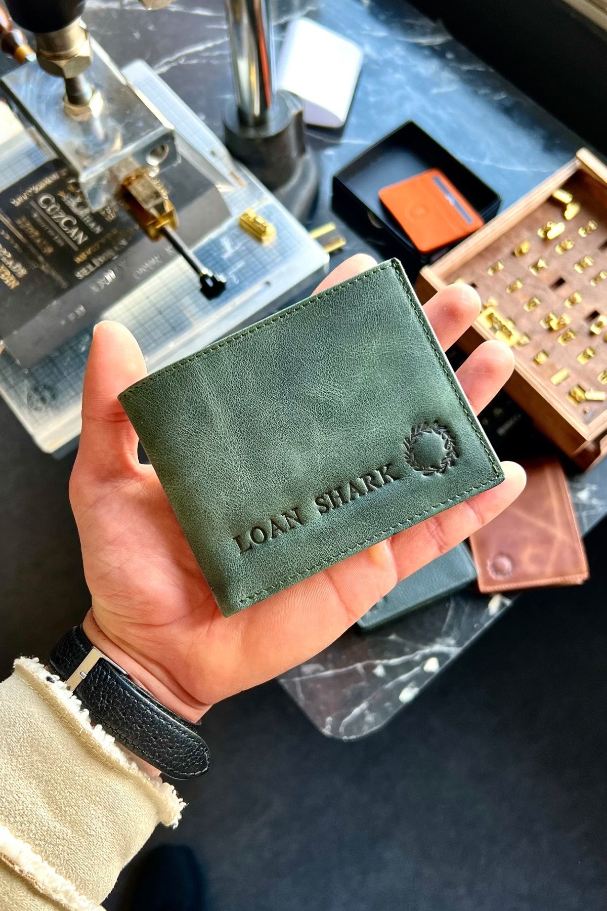 کیف پول مردانه NYC VINTAGE GREEN مردانه'S GREANT LEATH CüzCan