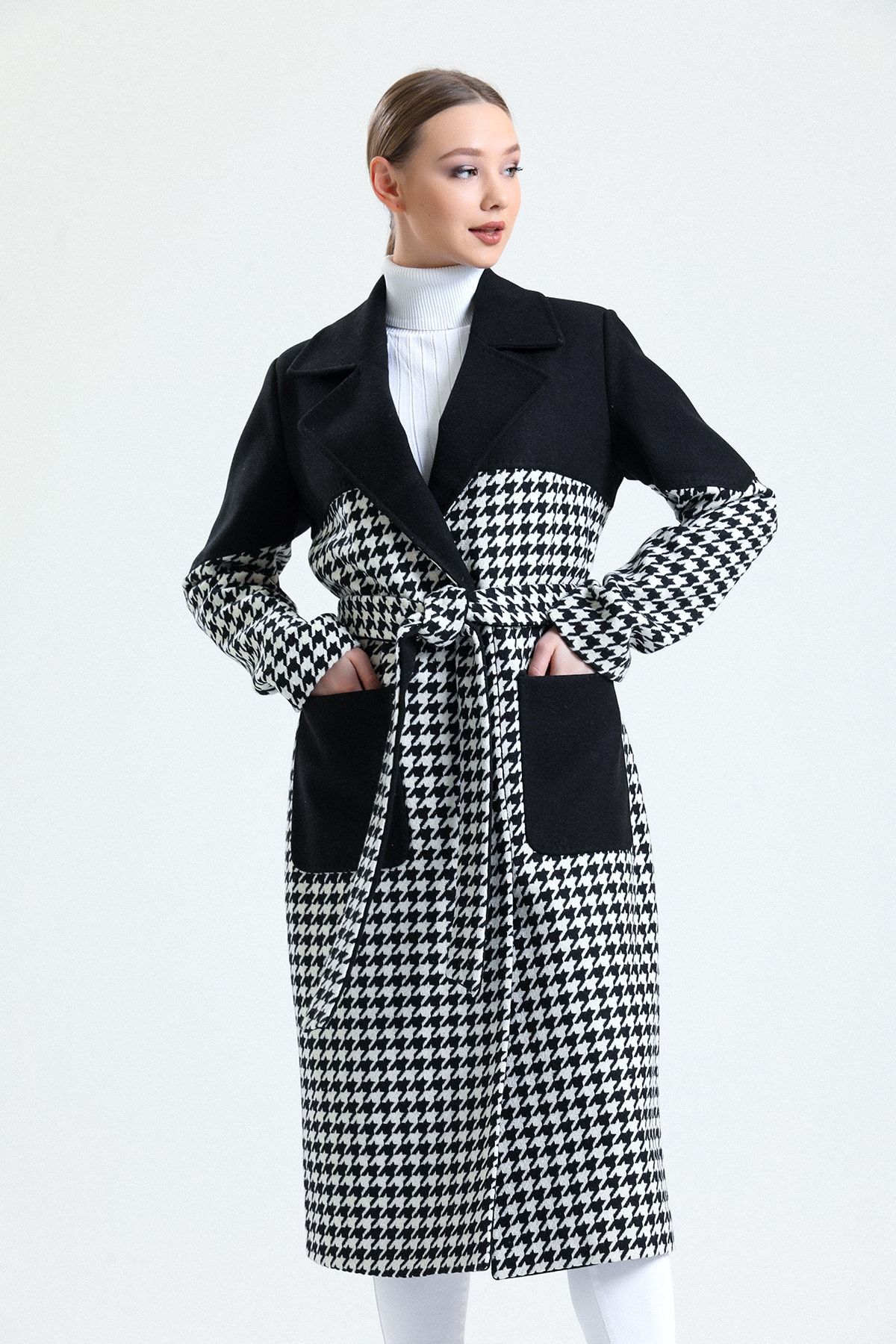 Houndstooth coat womens 2025