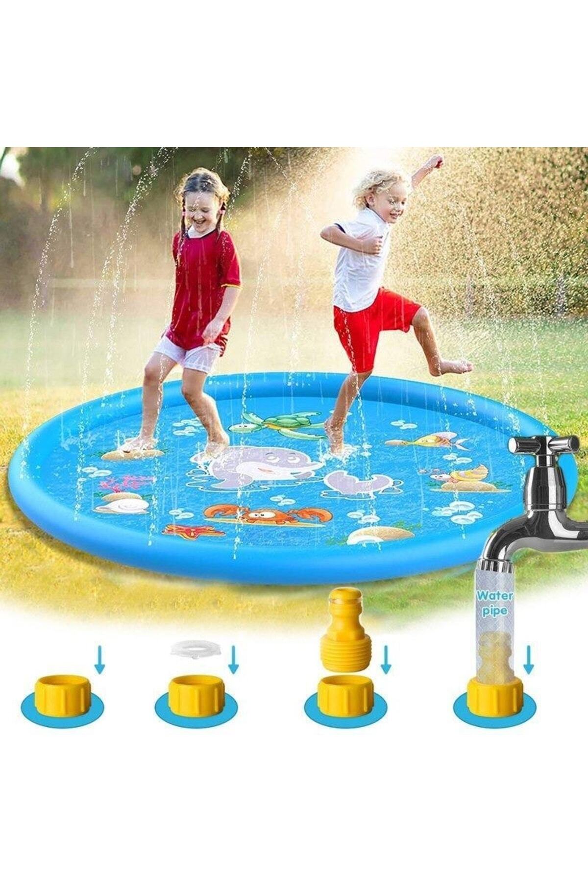 Zigver Fıskıyeli Su Fışkırtan Oyun Matı Su Havuzu Su Kaydırağı 100 Cm fotoğrafı 7 (önizleme)