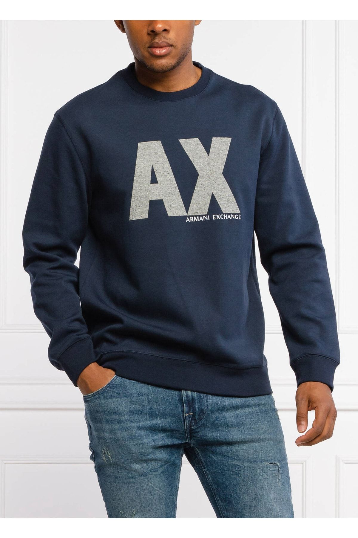 Armani blue sweatshirt sales
