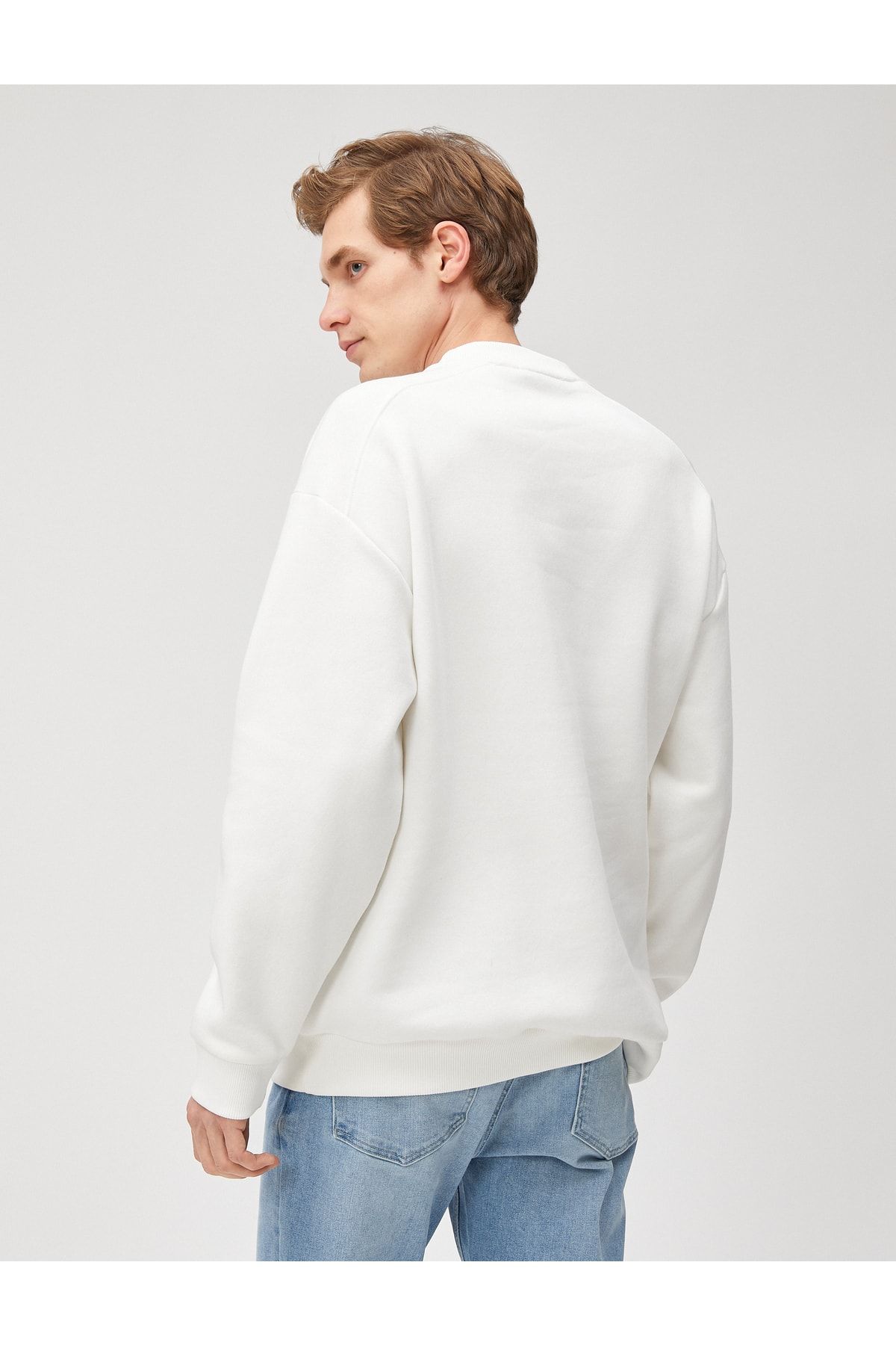 Koton Sweatshirt Ecru Oversized