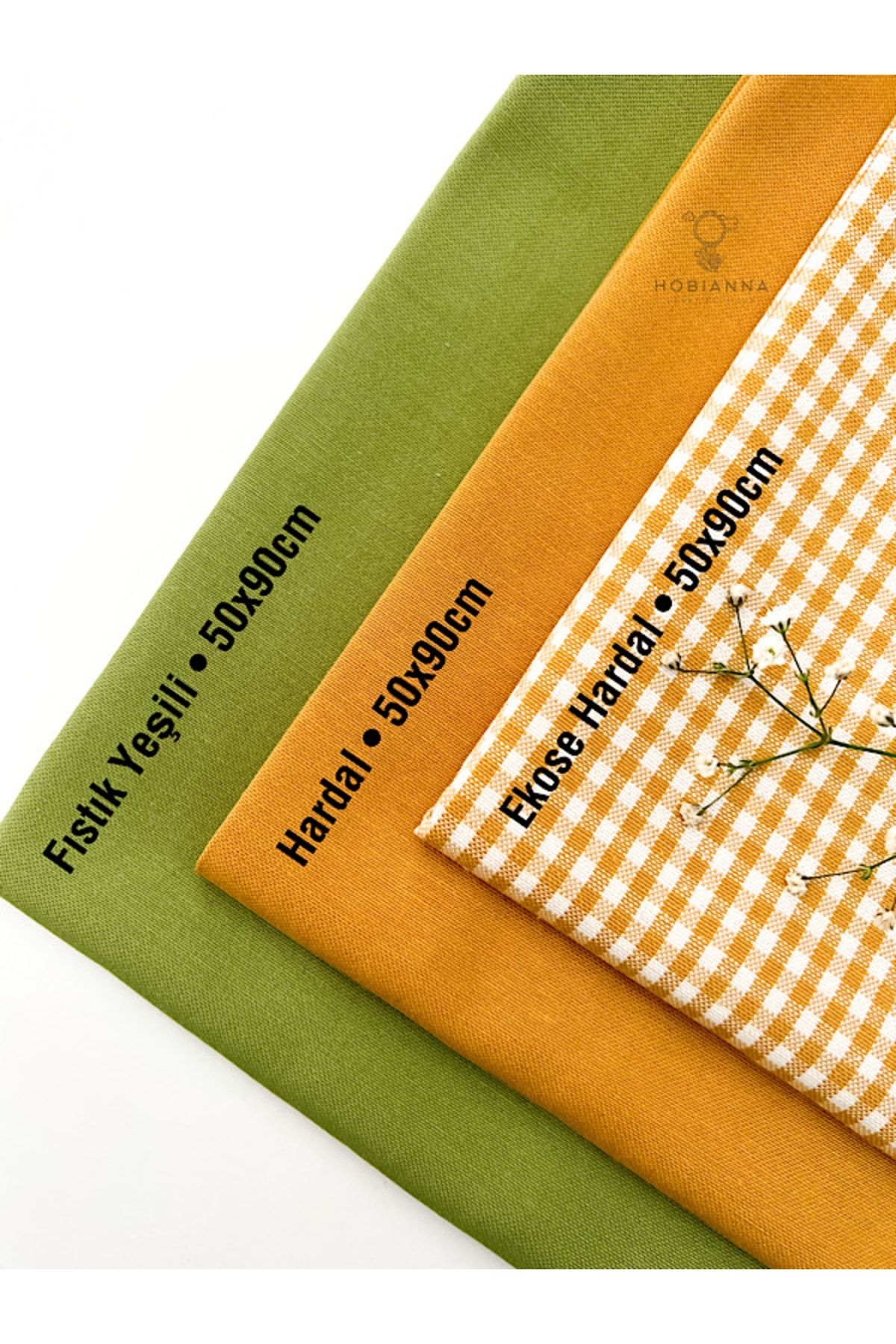 Hobianna-Duck Embroidery Sewing Fabric Set of 3 - Pumpkin 2