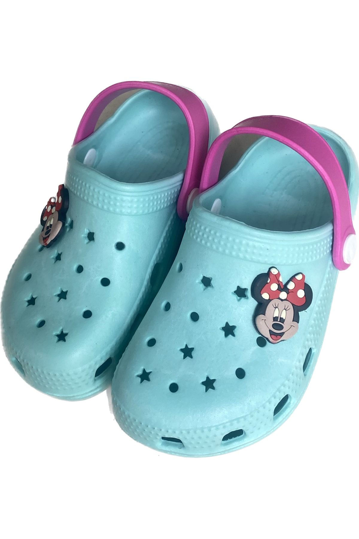 Akınal Bella-Akınalbella Girl's Mint Mikimouse Emoji Light Slippers Sandals 3
