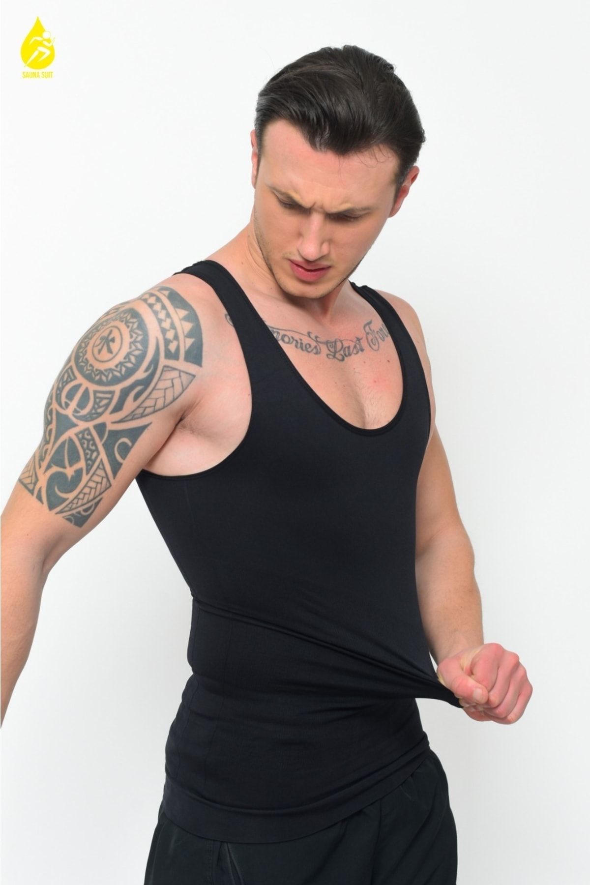 SAUNA SUIT Body Shaper Firming Slimming Premium Sports Black
