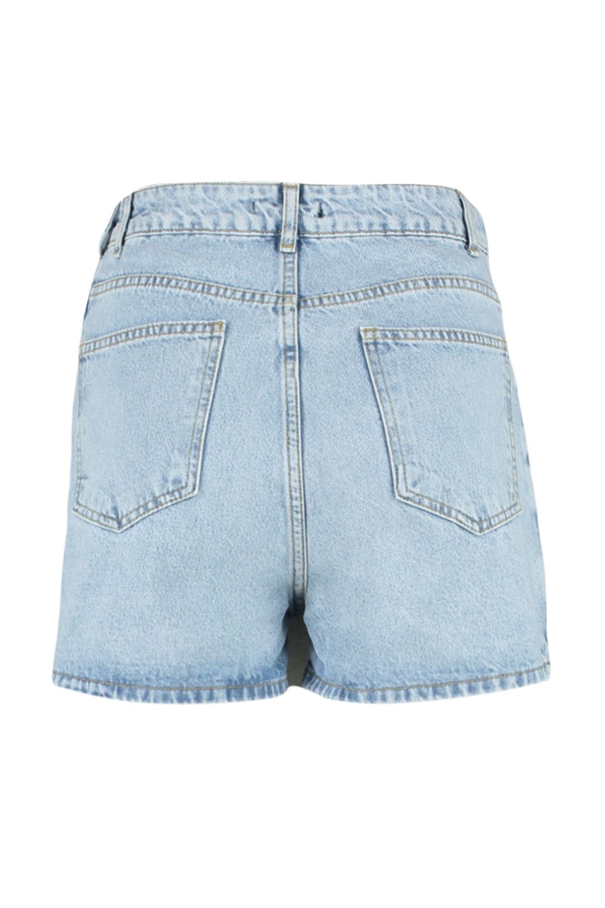 Trendyol Collection-Hellblauer Denim-Shortsrock mit Schlitz TWOSS23SR00091 8