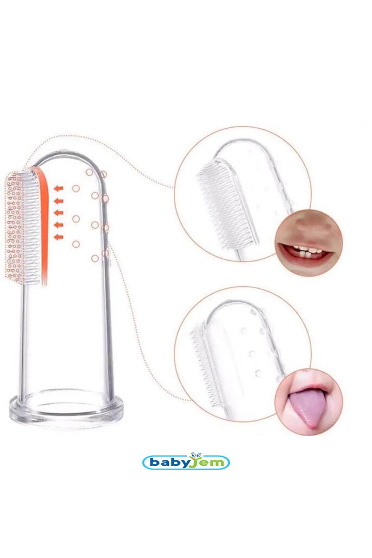 Babyjem Silikon Bebek Parmak Diş Fırçası 2 Adet - Saklama Kutulu fotoğrafı 3 (önizleme)