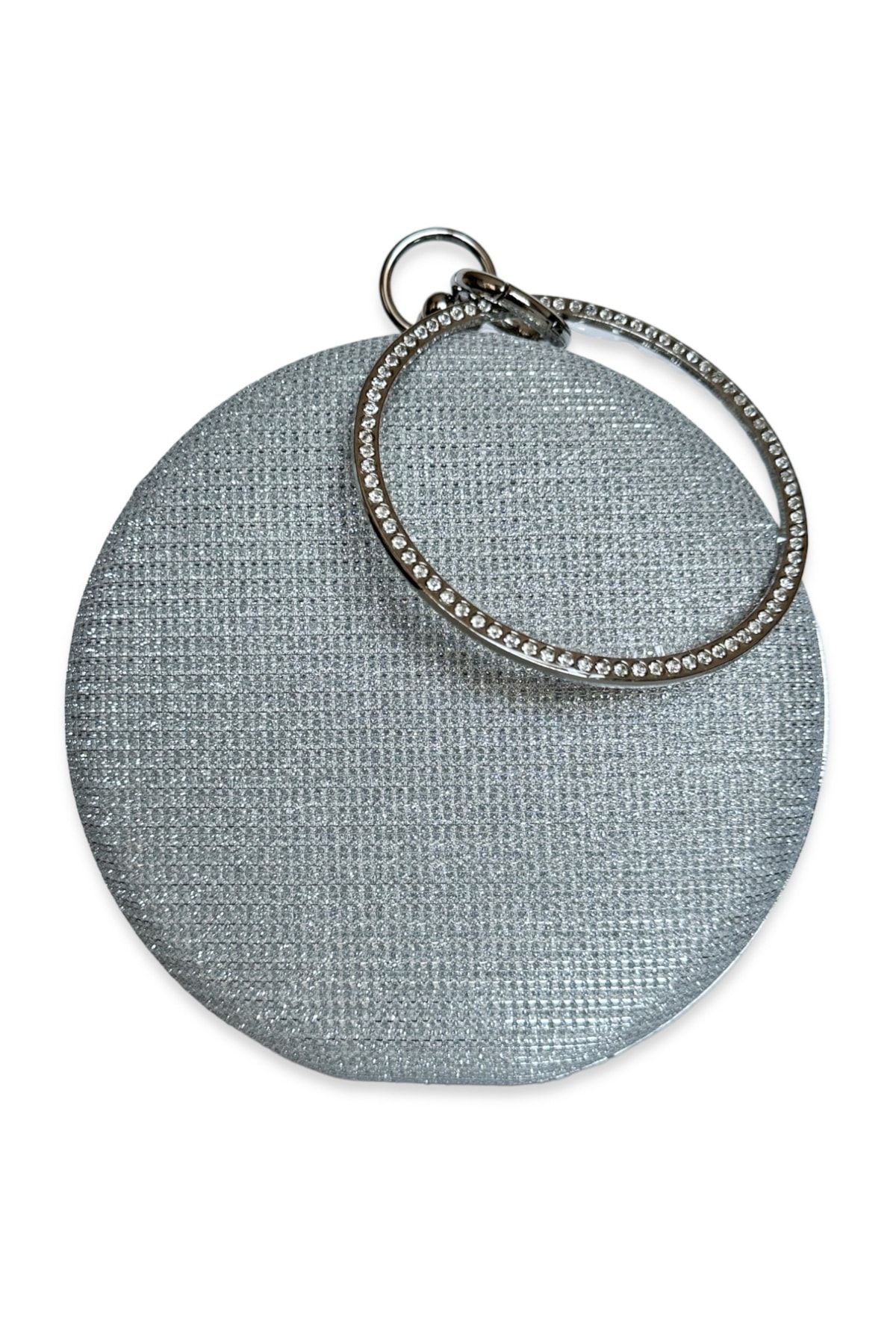 Bi anta Silver Lame Color Silvery Round Evening Bag Evening Bag Wedding Engagement Bag Clutch Bag