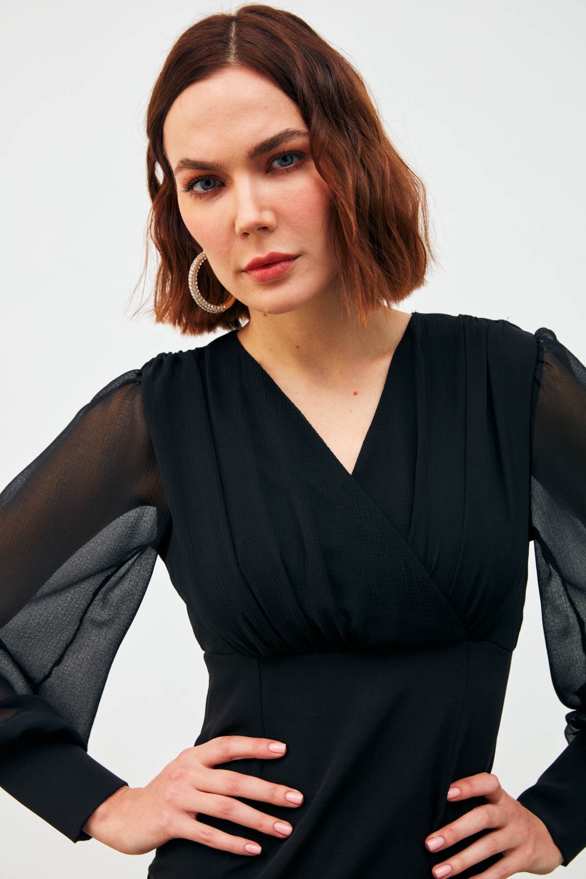 Chiffon pencil dress top