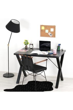 Woody Siyah Çalışma Masası Ve Penyez Siyah Sandalye Takımı MARS0081