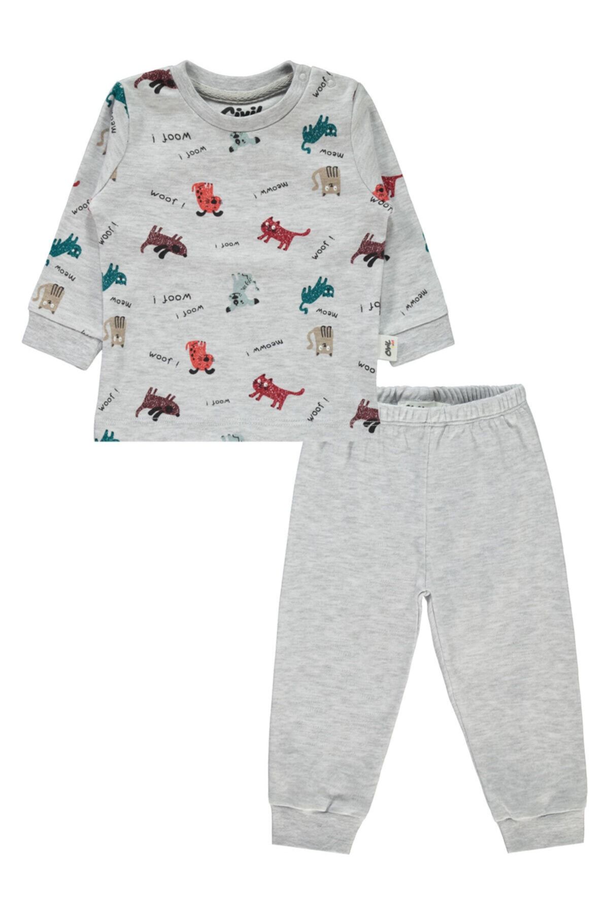 civil baby erkek bebek gri pijama takimi fiyati yorumlari trendyol