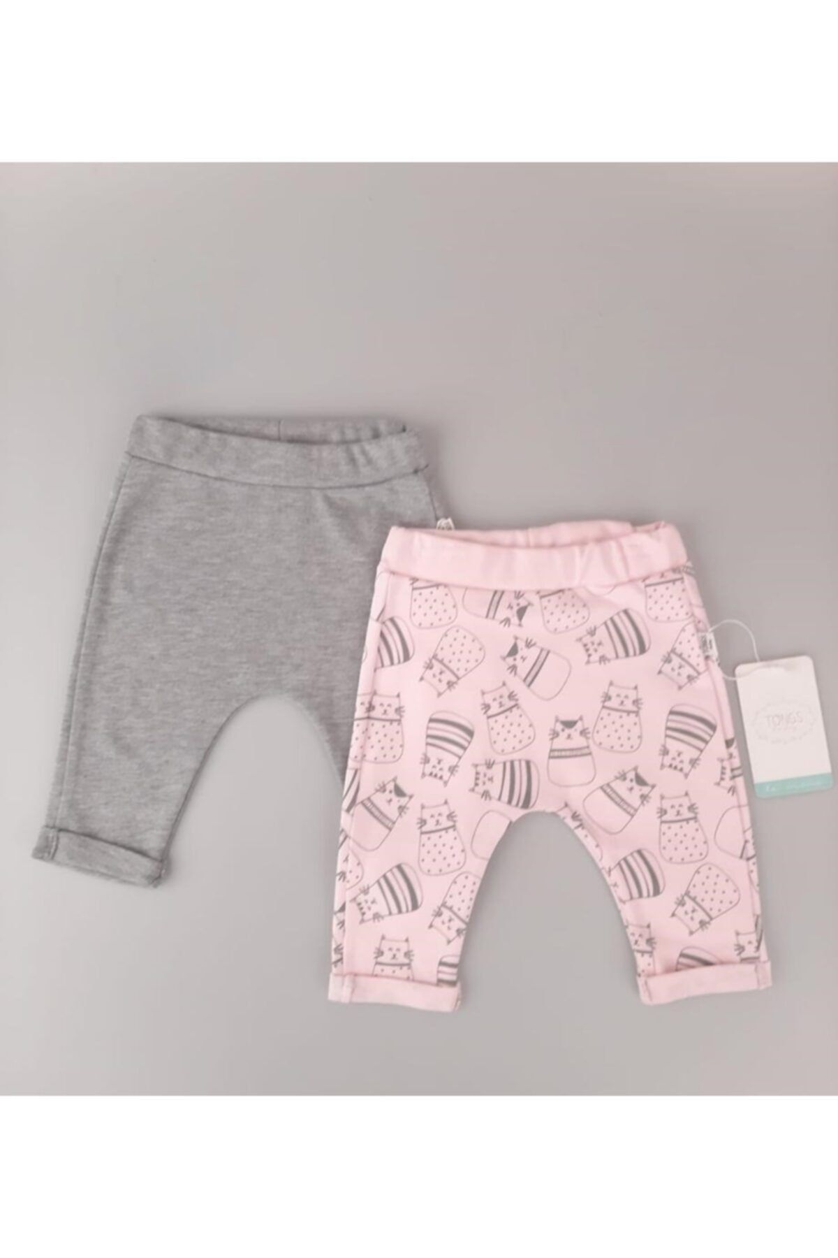 Tongs Baby دختر بچه گربه صورتی 2 تکه پایین
