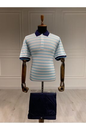 Polo Yaka Mavi T-shirt 3716CR
