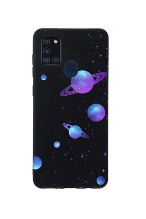 Samsung A21s Galaxy And Stars Premium Silikonlu Siyah Telefon Kılıfı MCSAMA21SLGASTR