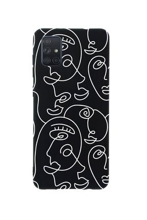 Samsung A71 Face Art Premium Silikonlu Siyah Telefon Kılıfı MCSAMA71LFCART