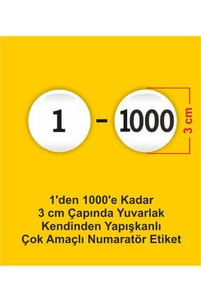 1-1000 Genel Amaçlı Numara Etiketi 1-1000 3cm Etiket Sticker Numaratör