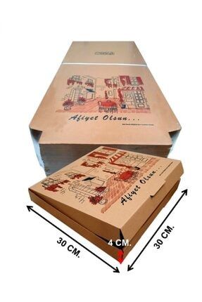 Karton Pizza Pide Kutusu 30x30x4 Cm. ( 100'lü Paket ) TST011
