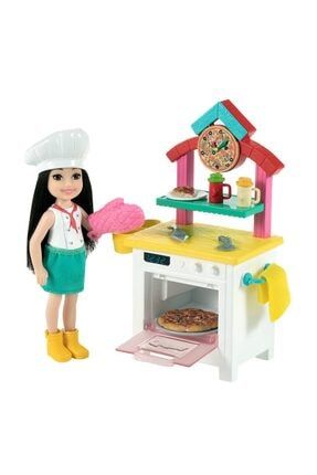 Barbie Chelsea Meslekleri Öğreniyor Bebek ve Pizza Şefi Oyun Seti 7344