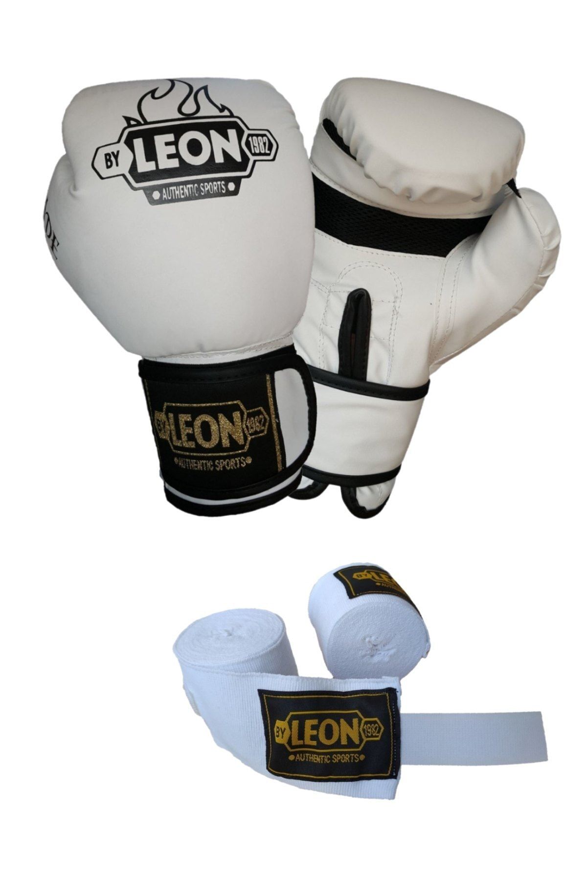 دستکش بوکس سفید Leon Blade Training Boxing ، Kick و Muay Thai Glindia Bandage مجموعه 3.5 متر By Leon 1982