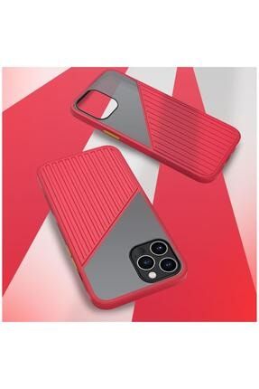 Apple Iphone 11 Pro Kılıf Zebana Striped Silikon Kılıf Kırmızı 2197-m351