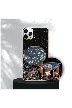 Apple Iphone 11 Pro Max Kılıf Zebana Love Aynalı Silikon Kılıf Siyah 2195-m352