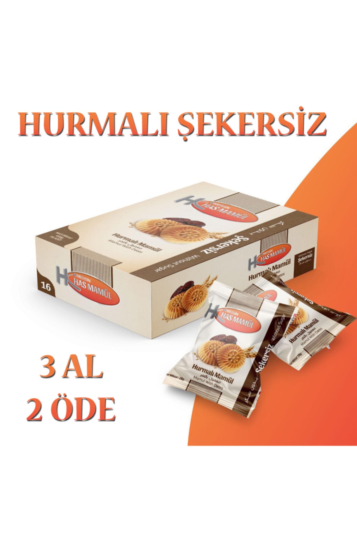 HasMamül Şekersiz Katkısız Doğal Hurmalı Mamül Kurabiye Bisküvi Atıştırmalık