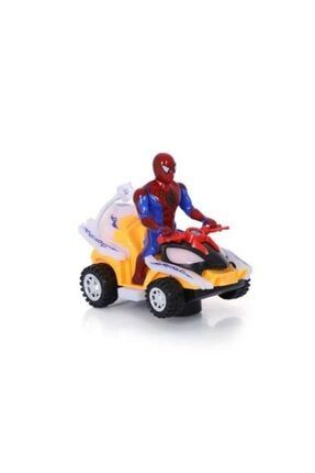 Sarı Spiderman Işıklı Döner Motosiklet go-super-spid-motor-01