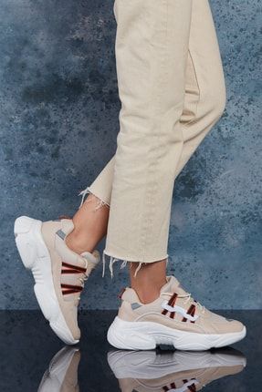 Bej Beyaz Kadın Sneaker DS3.5156