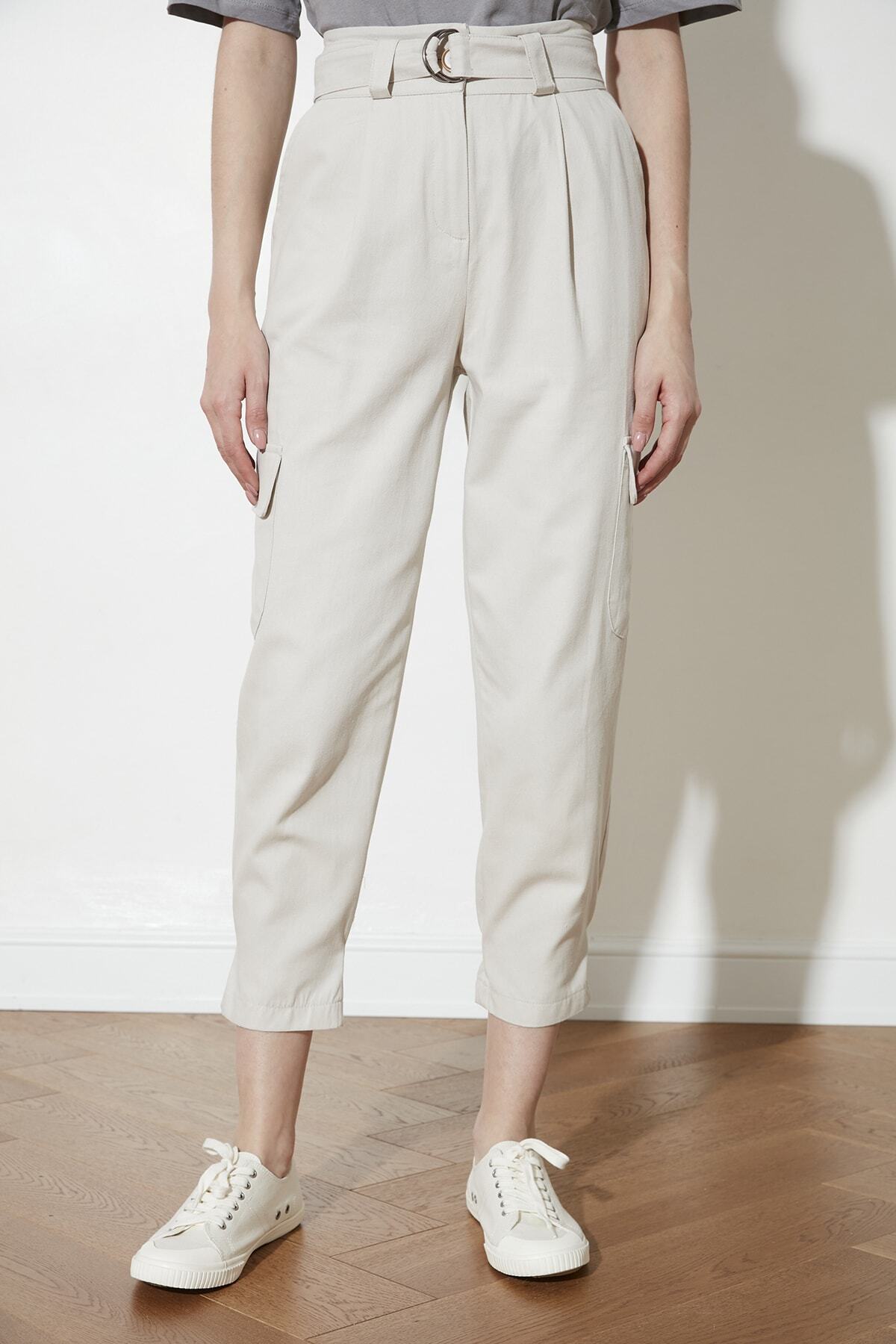Trendyol Collection-Cargo-Webhose mit Steingürtel TWOSS21PL0138 3