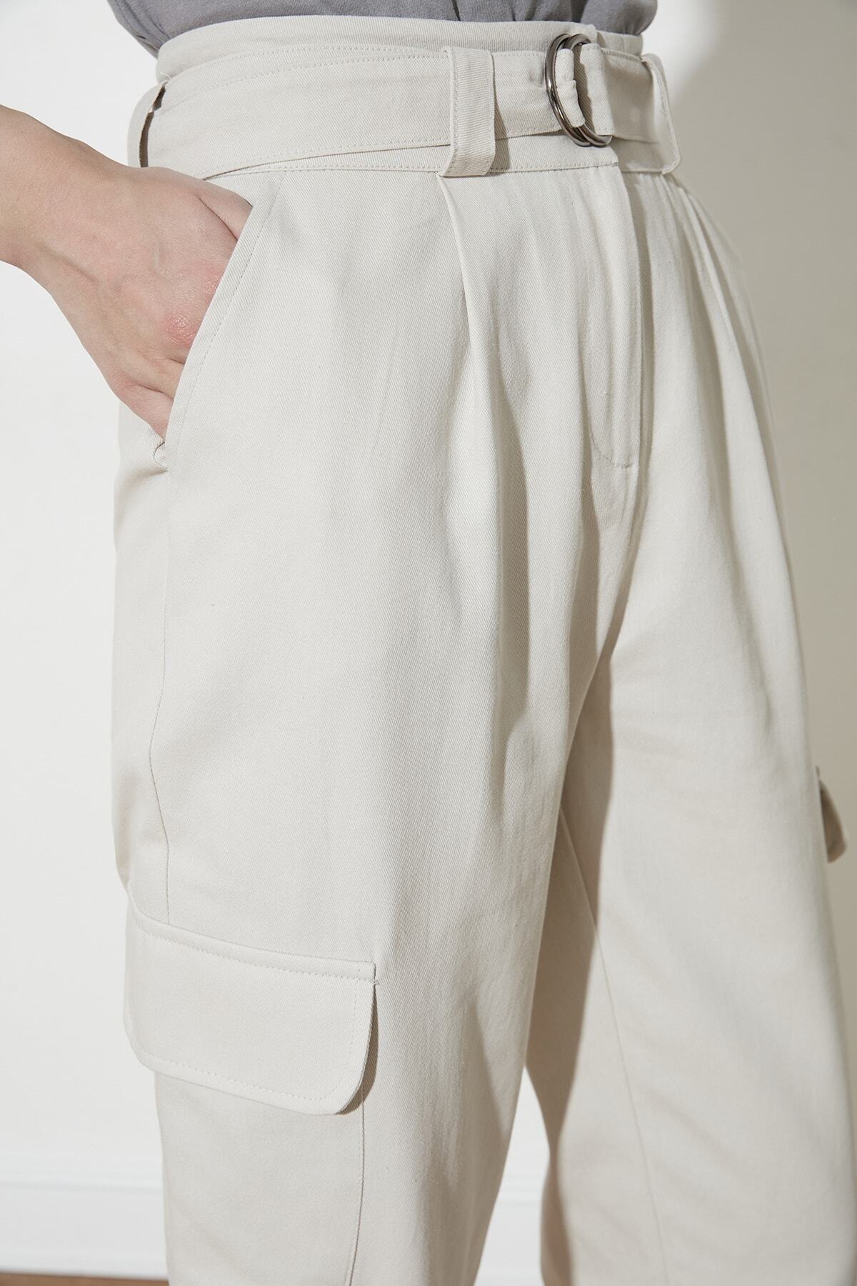 Trendyol Collection-Cargo-Webhose mit Steingürtel TWOSS21PL0138 4