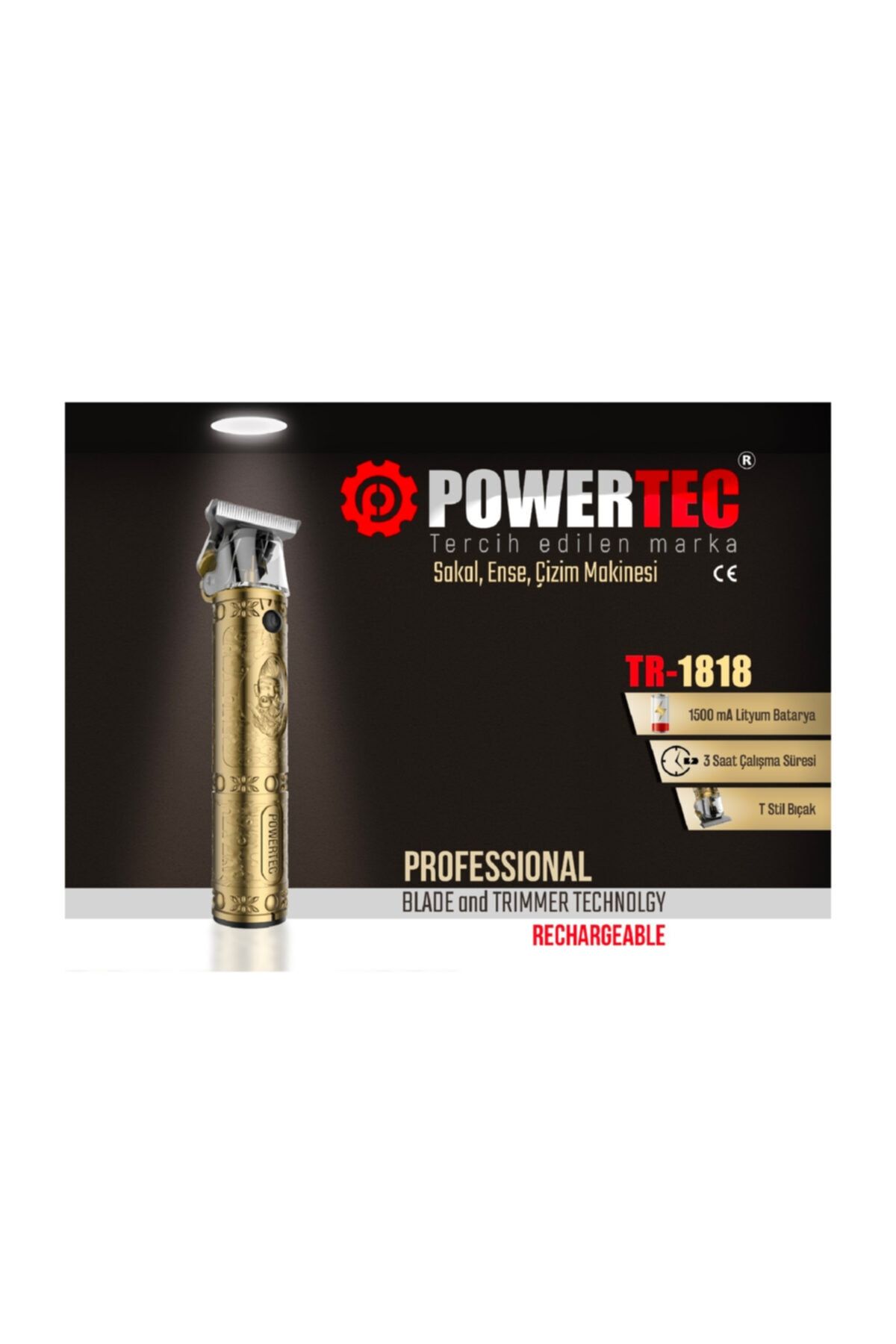ماشین اصلاح زرد برقی ریش تراش پاورتچ اورجینال Powertec
