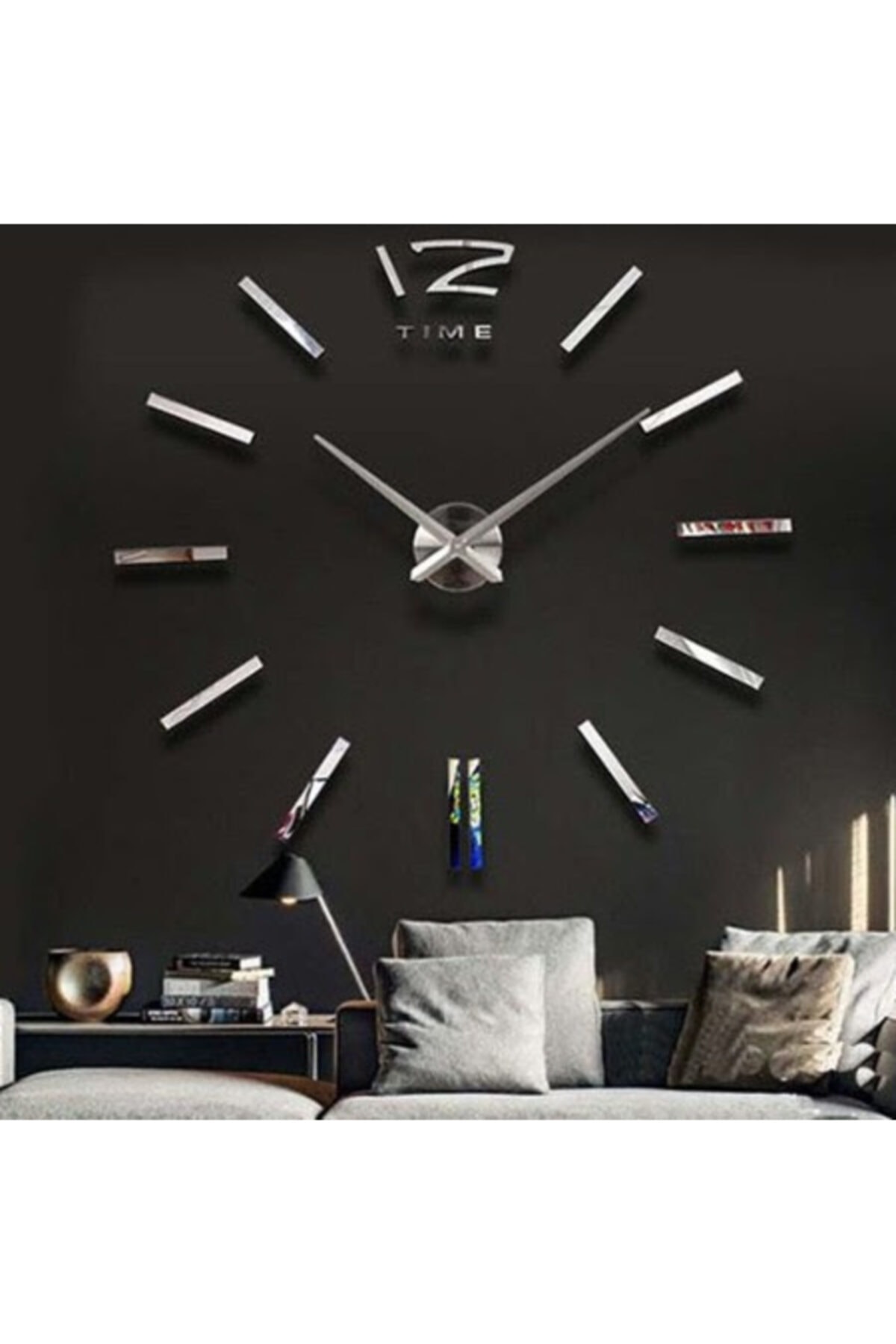 Otantik Dıy Clock Yeni Nesil 3d Duvar Saati Model 1 (gümüş Ayna)