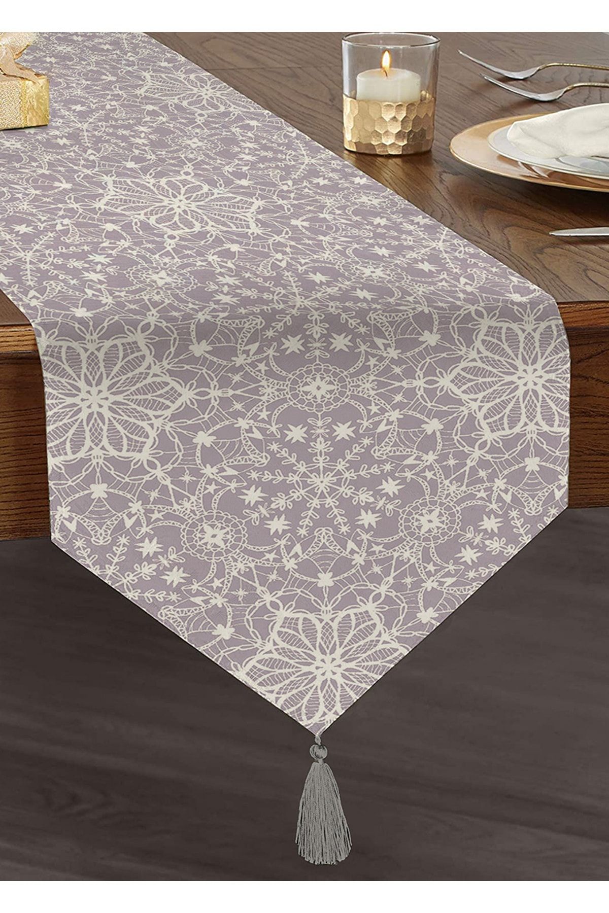Realhomes Design Personalizat Imprimat Digital Decorativ Tufted Chenille Triunghi Runner - One Size