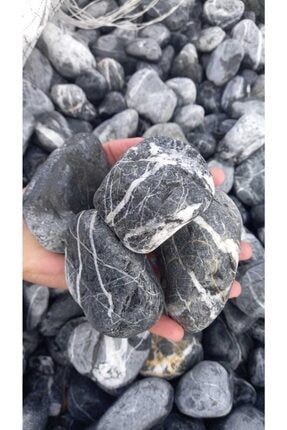 Kırçıllı Siyah Doğal Dekoratif Peyzaj Süs Taşı 5kg 6-10cm KIR503
