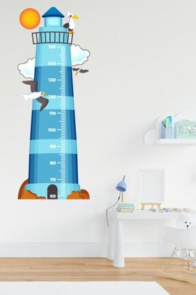 Deniz Feneri Figürlü Boy Ölçme - Ölçüm Cetveli Duvar Sticker assticker0021
