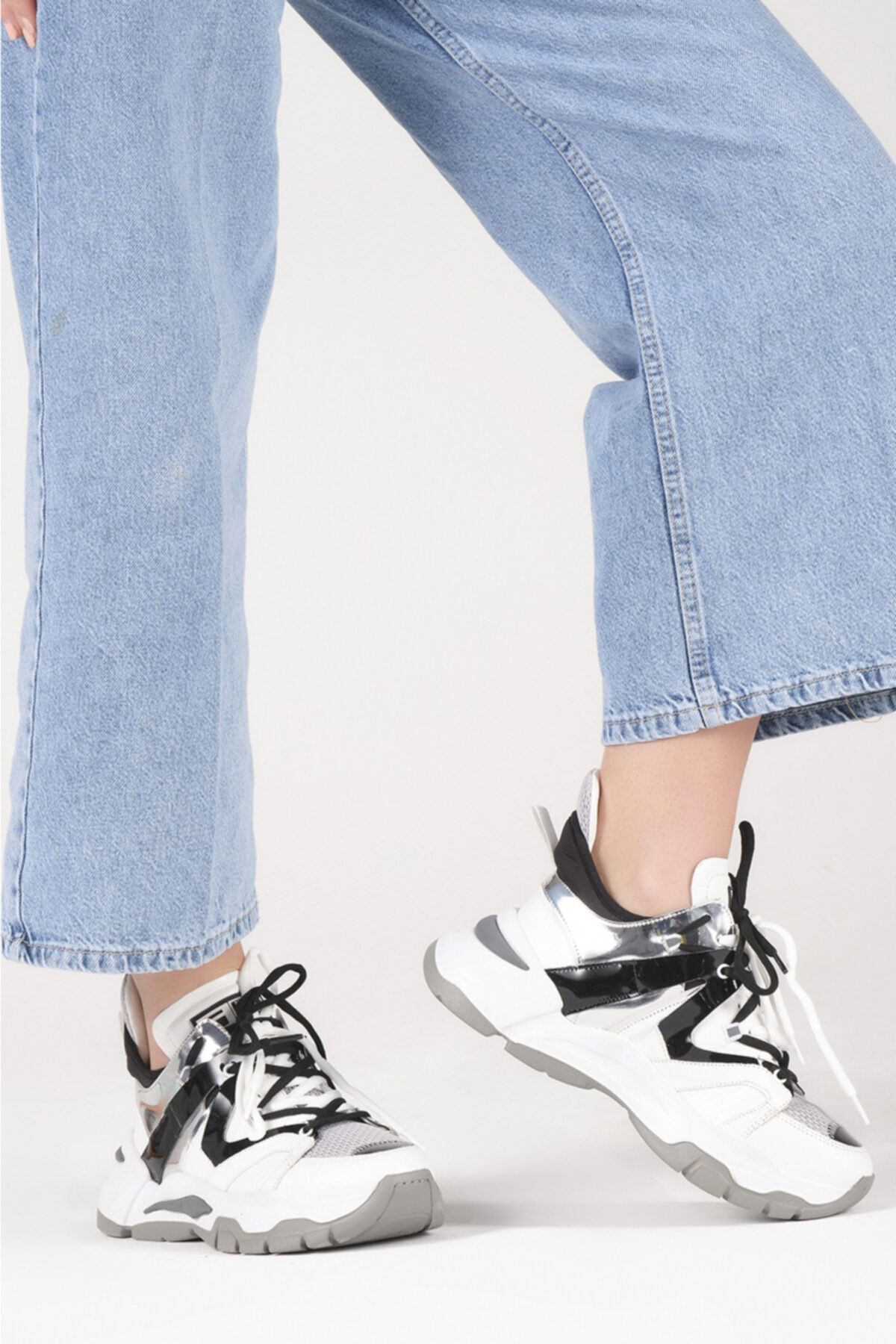 Madam Kifi Kadın Beyaz Sneakers Spor Ayakkabı Outdoor SN8886