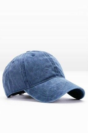 Erkek Eskitme Şapka Yazlık Outdoor Kep Kasket-mavi KLH6895