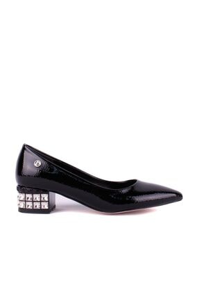 Picture of - Siyah Rugan Kadın Topuklu Ayakkabı