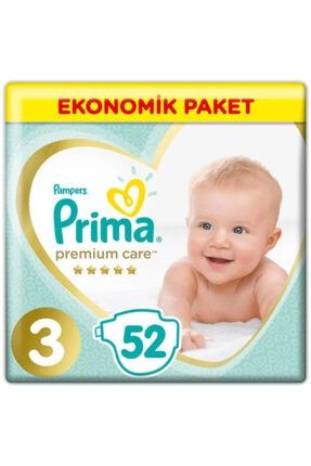 Bebek Bezi Premium Care 3 Beden Midi Ekonomik Paket 6-10 Kg 52 Adet MYK1336