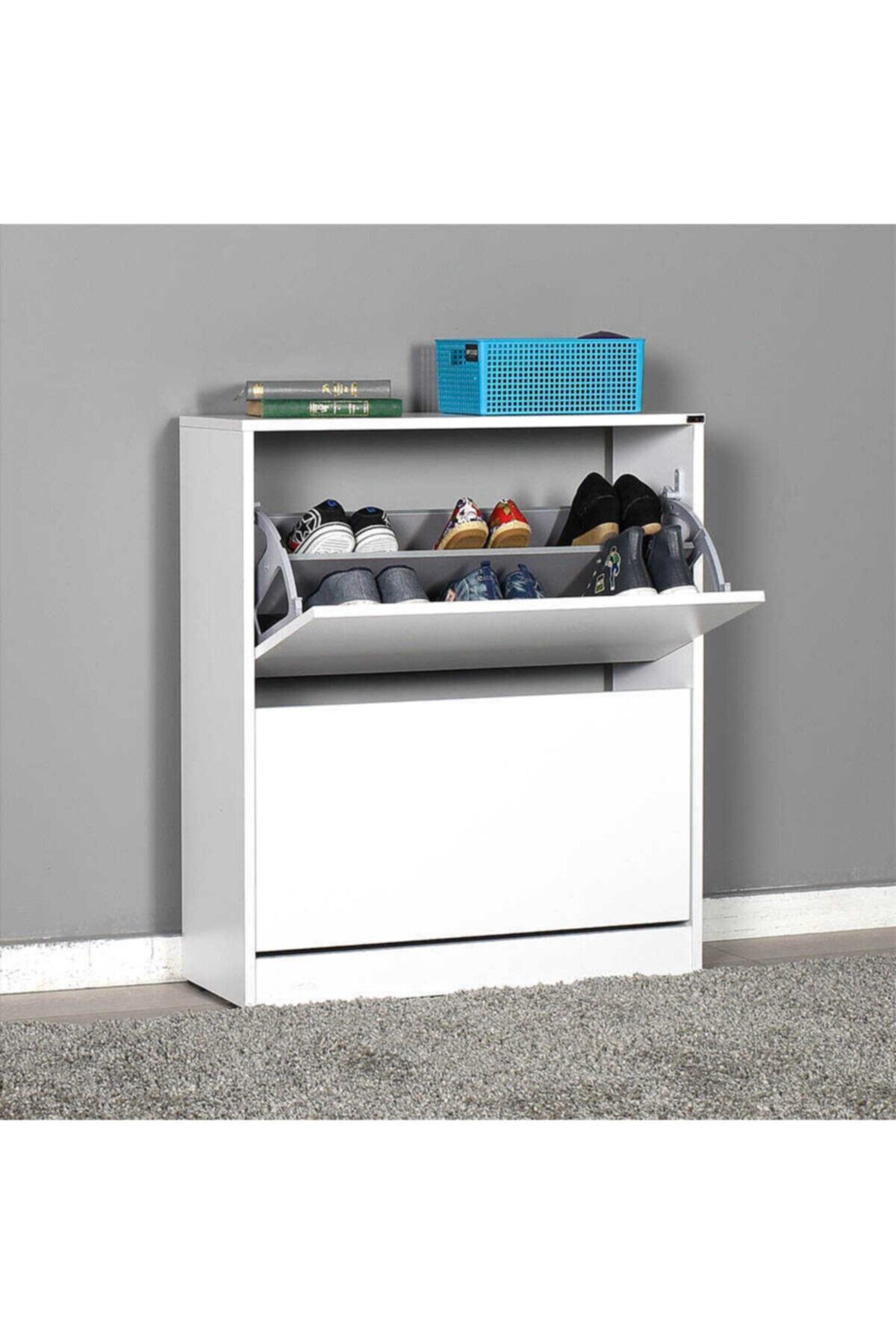 Adore Mobilya Flat Duo 2 Katlı Geniş Ayakkabılık Dolabı
