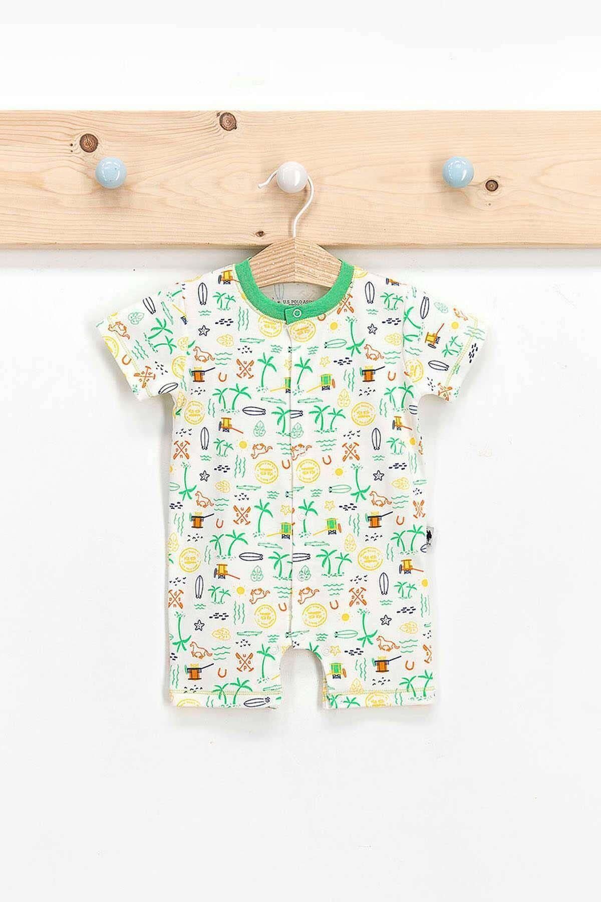 پایه. Polo Assn آستین کوتاه Jumpsuit Baby Boy Green U.S. Polo Assn.