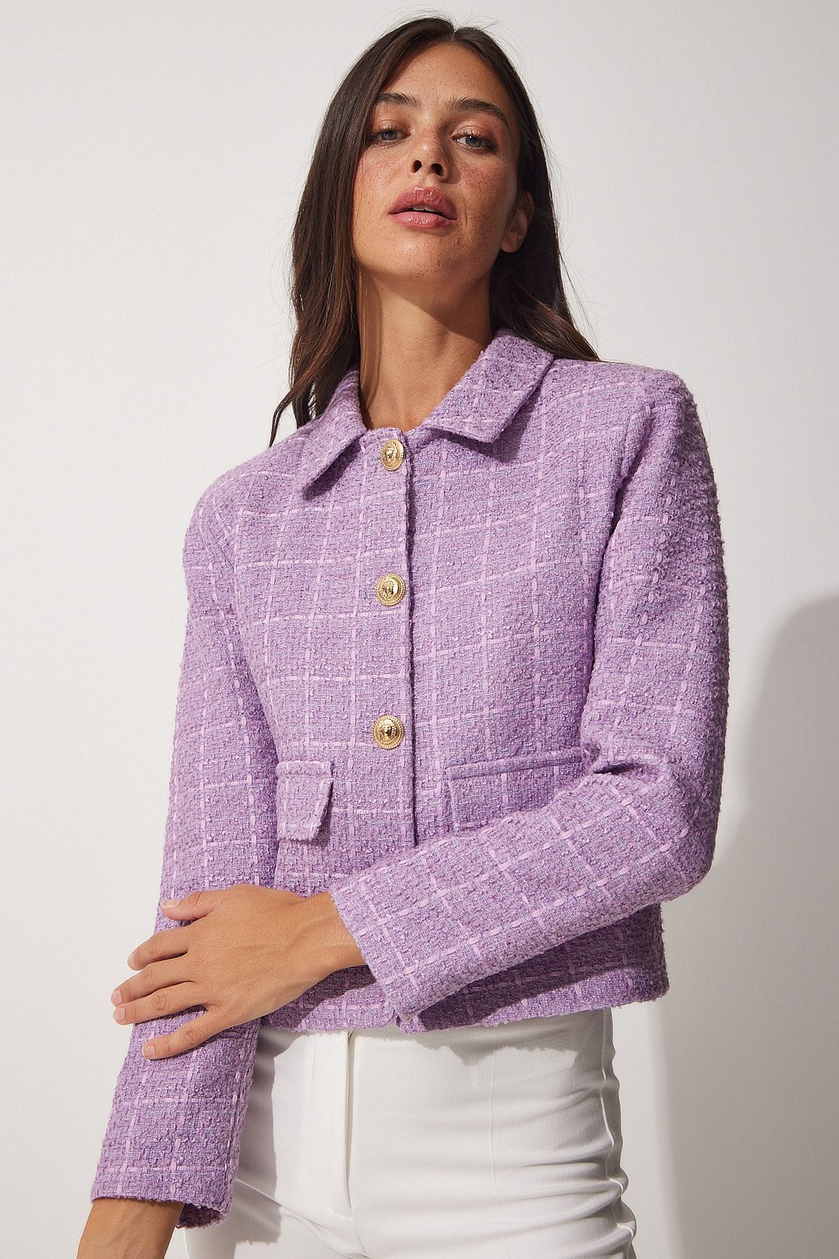Happiness İstanbul Jacke Lila Regular Fit FN7093