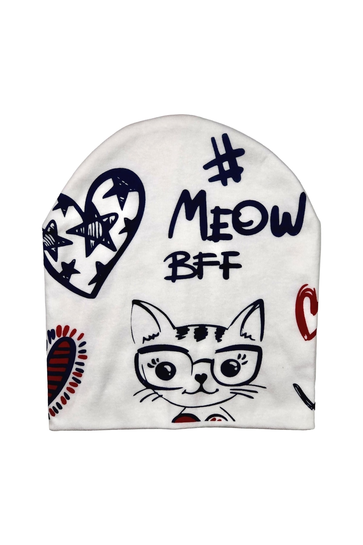Double-Layer Combed Cotton Interlock Baby Children's Beanie (pedantic Cat)